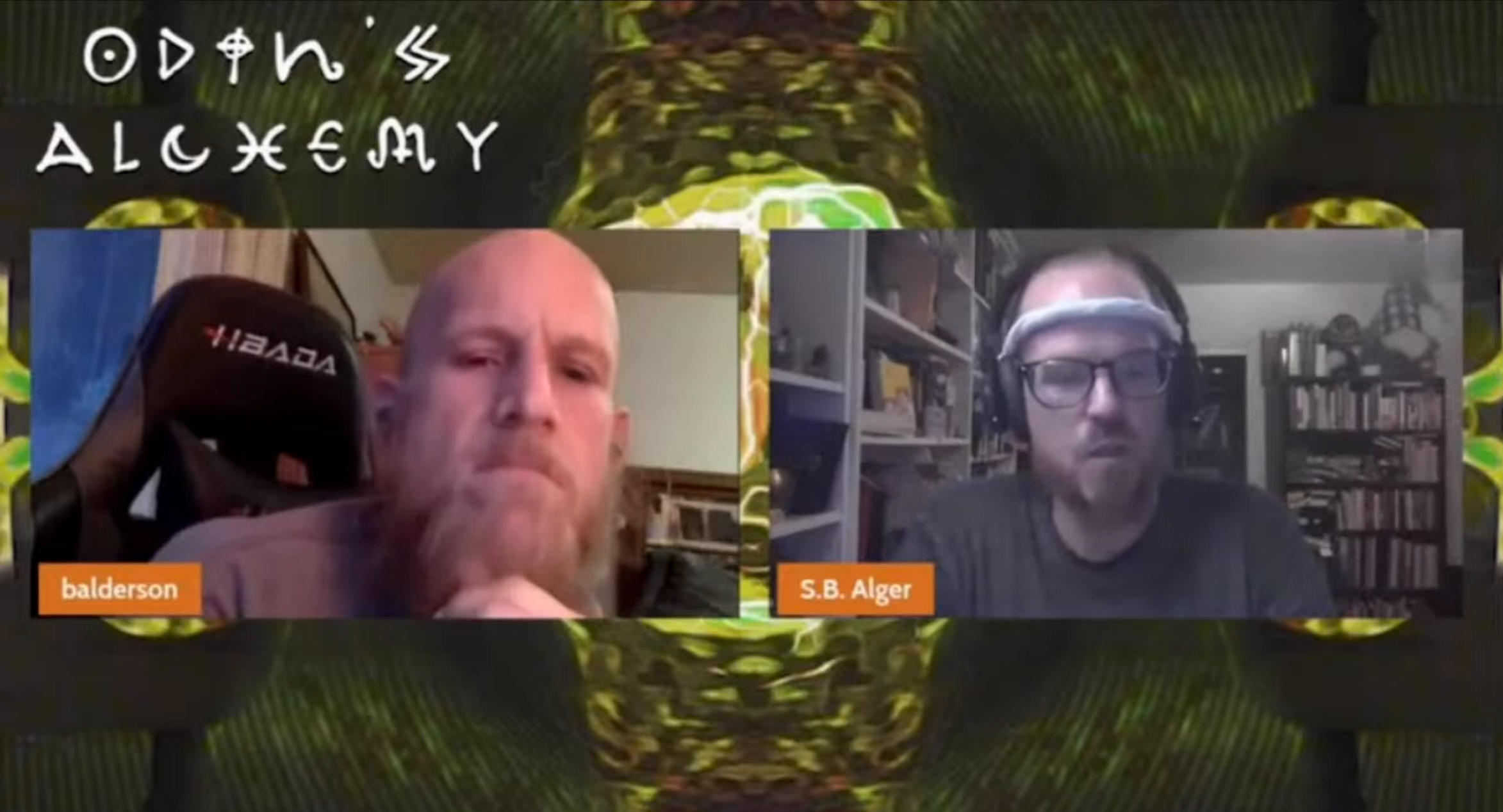 YouTubee: S.B. Alger is mocking the Arab with his 'Skinhead' associate of his Benjamin Balderson at Odin's Alchemy.