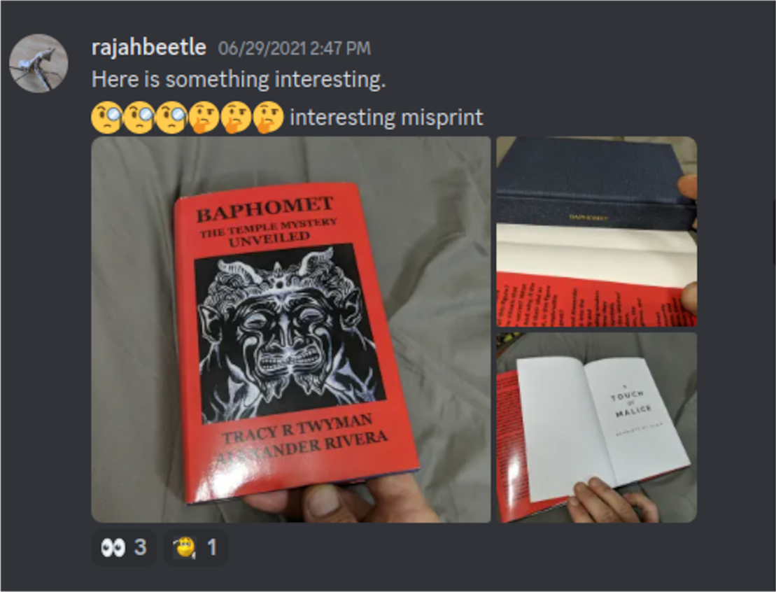 Discord: Hades & Persephone: rajahbeetle 29-Jun-21 02:47 PM Here is something interesting. interesting misprint