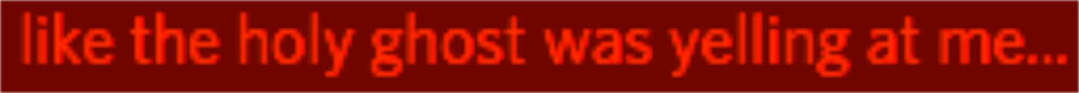 Discord S. B. Alger "like the holy ghost was yelling at me"