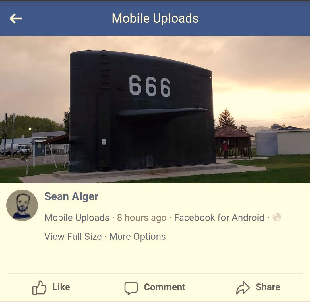 Facebook Profile S.B. Alger: 666 profile image.